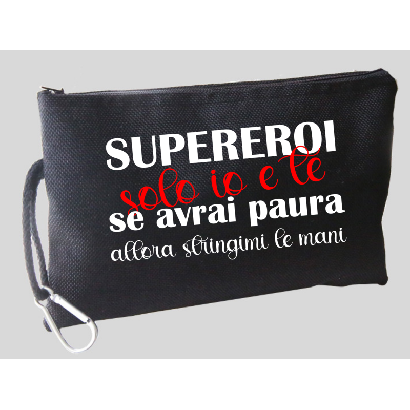 POCHETTE MARE JUTA NERA PERSONALIZZATA